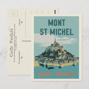 Mont Saint Michel illustration med Frankrike Postc Vykort