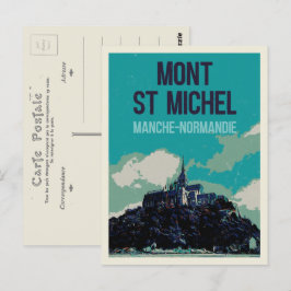 Mont Saint Michel illustration med Frankrike Postc Vykort