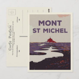 Mont Saint Michel illustration med Frankrike Postc Vykort