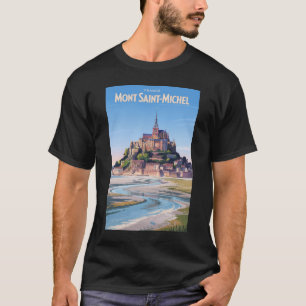 Mont Saint Michel Illustration Resa Konst Vintage T Shirt