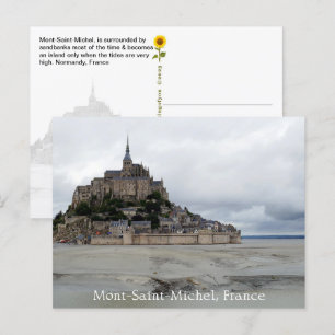 Mont-Saint-Michel Low Tide, Normandie, Frankrike - Vykort