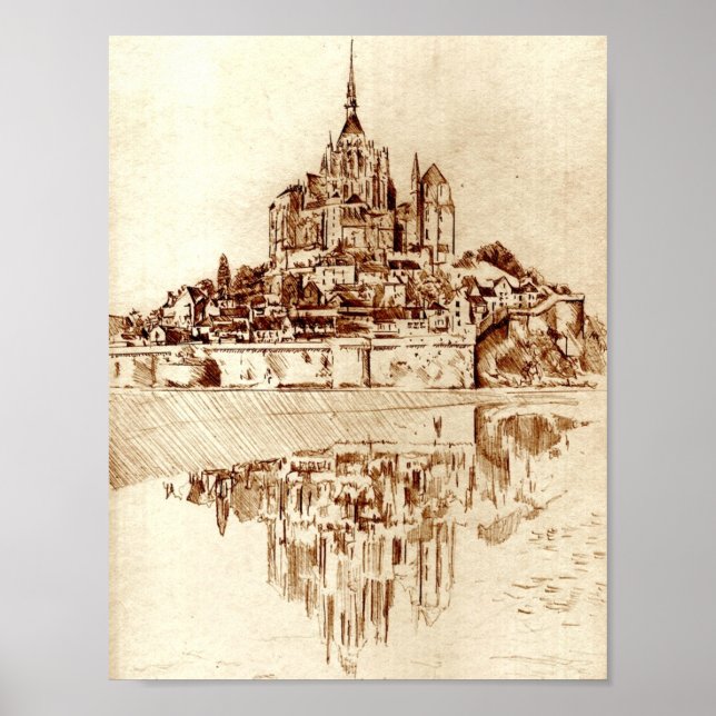 Mont Saint Michel Monastary Poster (Framsidan)
