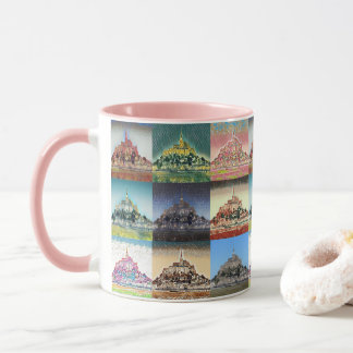Mont Saint Michel, Normandie, Frankrike Collage Mugg