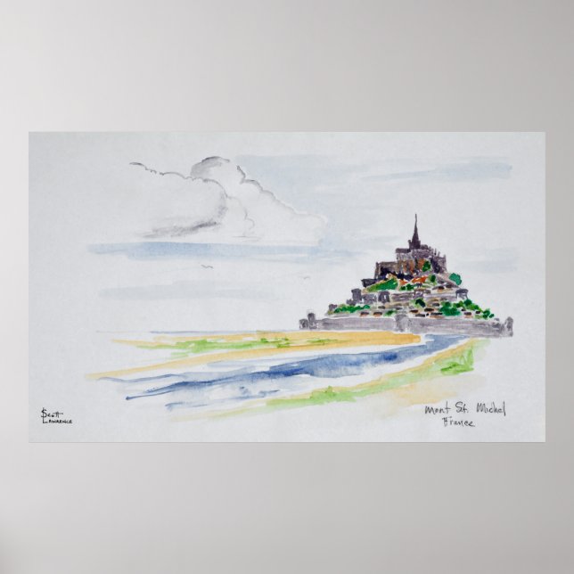 Mont Saint-Michel, Normandie, Frankrike Poster (Framsidan)