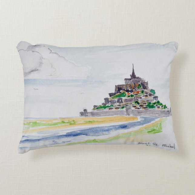 Mont Saint-Michel, Normandie, Frankrike Prydnadskudde (Framsidan)