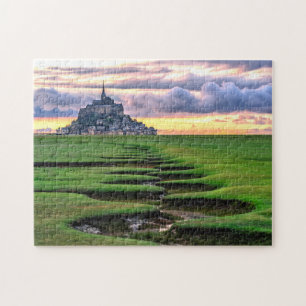 Mont-Saint-Michel, Normandie, Frankrike Pussel