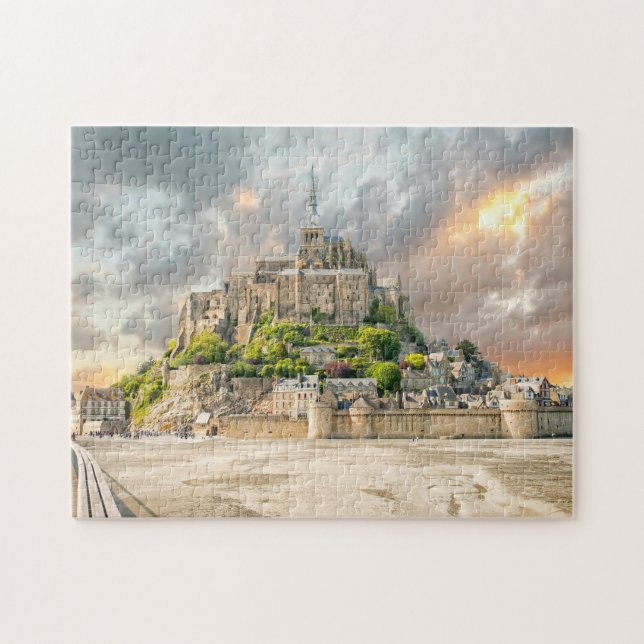 Mont-Saint-Michel, Normandie, Frankrike Pussel (Horisontell)