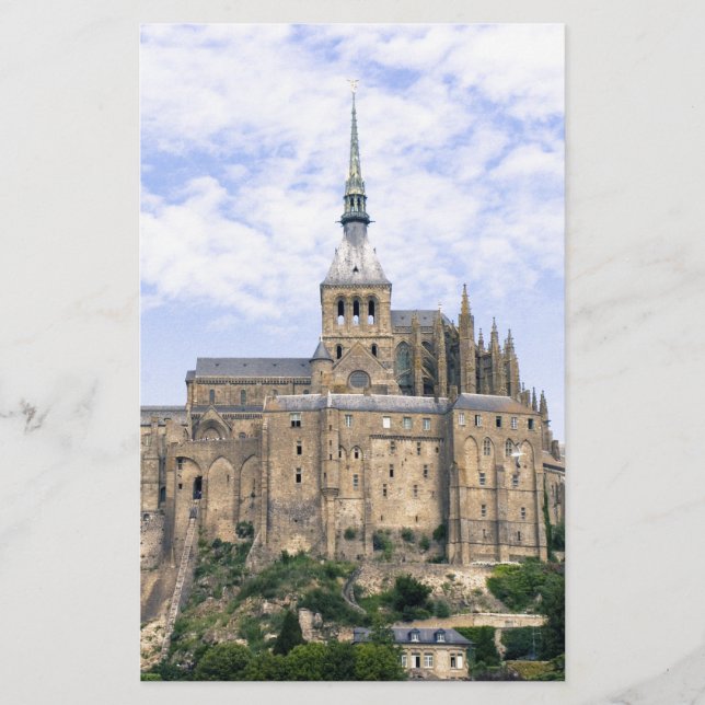 Mont Saint Michel Normany Frankrike Island Abbey Brevpapper (Framsida)