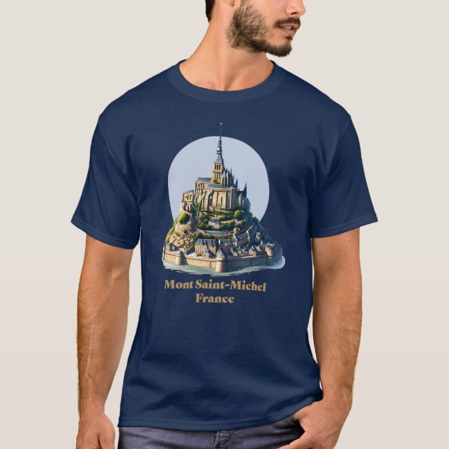 Mont Saint-Michel Normany Frankrike T Shirt (Framsida)