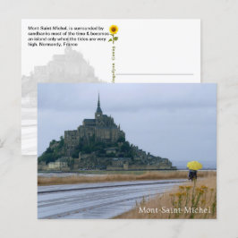 Mont-Saint-Michel Rainy Day, Normandie, Frankrike  Vykort