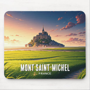 Mont Saint-Michel Sunset-vykort Musmatta