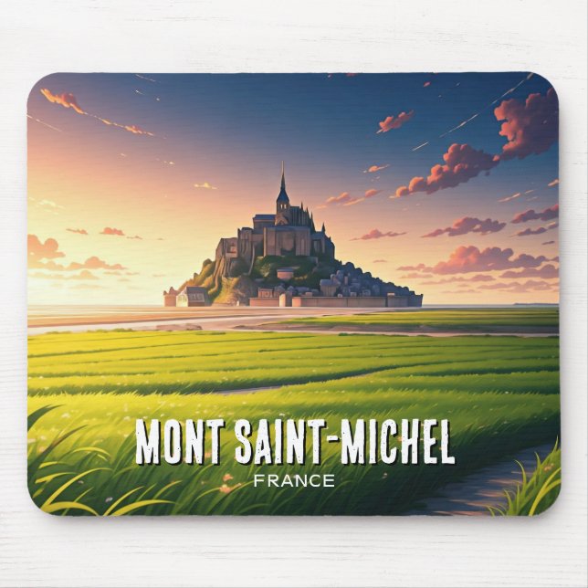 Mont Saint-Michel Sunset-vykort Musmatta (Framsidan)