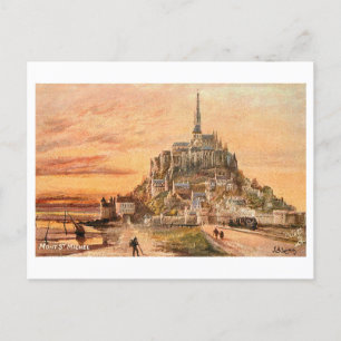 Mont Saint-Michel-vykort för Vintage Vykort