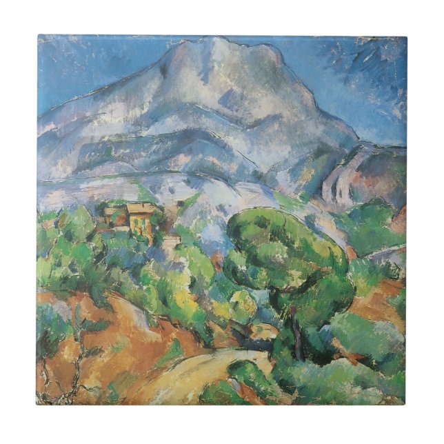 Mont Sainte Victoire Above Tholonet, Paul Cezanne Kakelplatta (Framsidan)