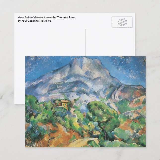 Mont Sainte Victoire Above Tholonet, Paul Cezanne Vykort (Fram/baksida)
