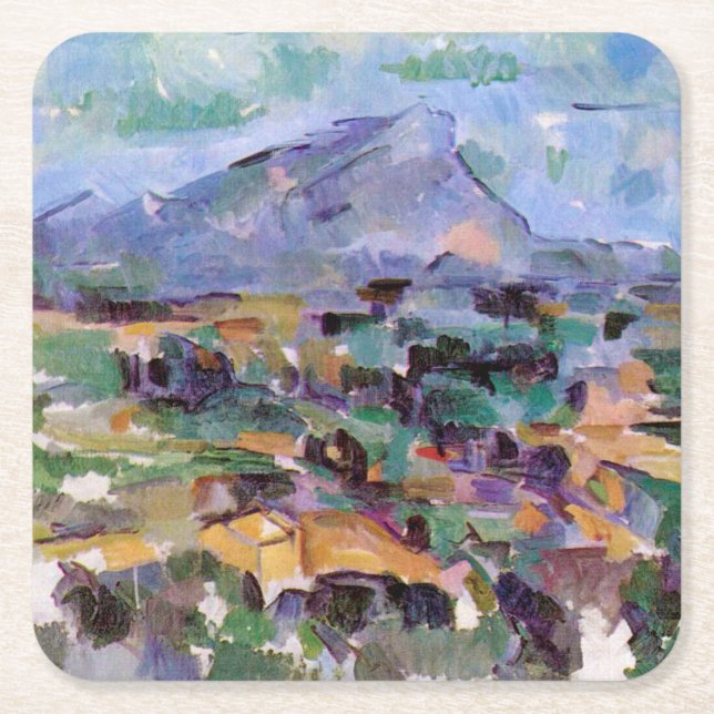 Mont Sainte-Victoire, Paul Cezanne Underlägg Papper Kvadrat (Framsidan)