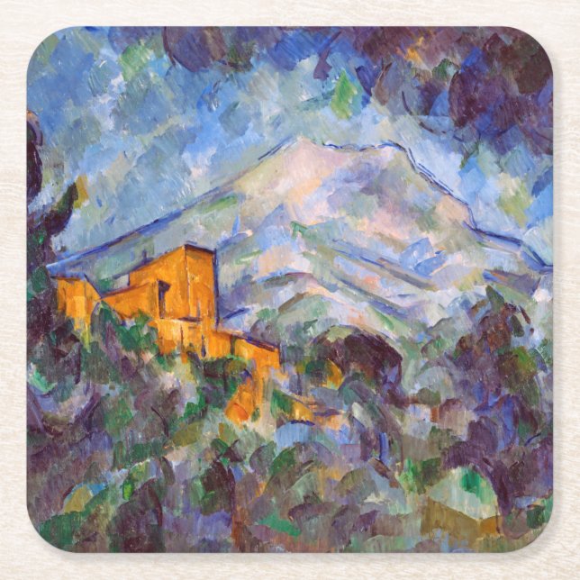 Mont Sainte-Victoire, Paul Cezanne Underlägg Papper Kvadrat (Framsidan)