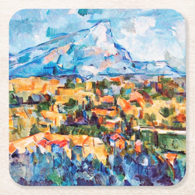 Mont Sainte-Victoire, Paul Cezanne Underlägg Papper Kvadrat (Framsidan)