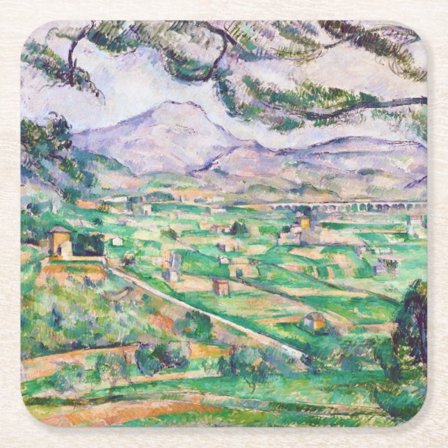Mont Sainte-Victoire, Paul Cezanne Underlägg Papper Kvadrat (Framsidan)