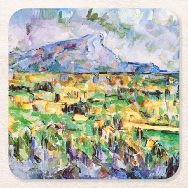 Mont Sainte-Victoire, Paul Cézanne Underlägg Papper Kvadrat (Framsidan)