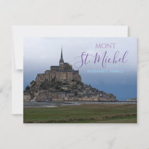 Mont St. Michel Frankrike Postcard Fortress Norman Vykort