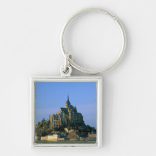 Mont St Michel, Manche, Normandie, Frankrike Fyrkantig Silverfärgad Nyckelring
