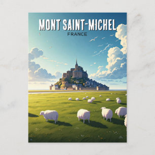 Mont St-Michel Normany Frankrike Travel-vykort Vykort