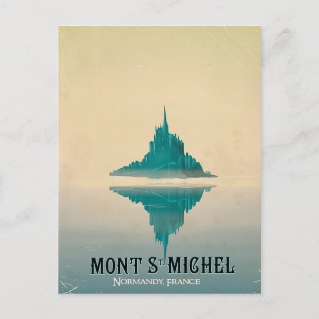 mont st michel vintage reseaffisch plakat vykort (Framsida)