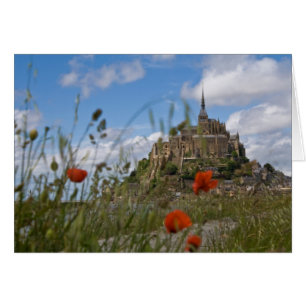 Mont St Michele genom poppies Hälsningskort