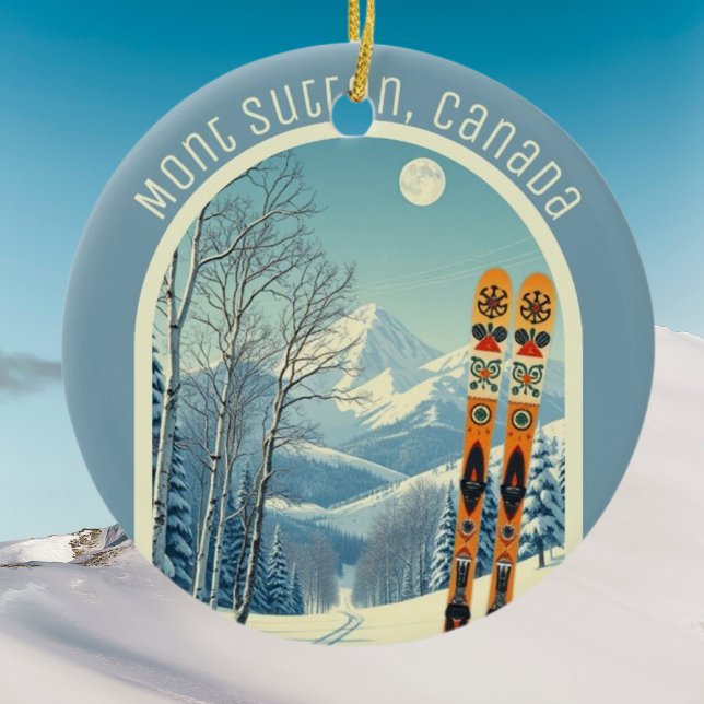 Mont Sutton Kanada skidminne  Julgransprydnad Keramik (Skapare uppladdad)