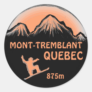 Mont Tremblant Canada peach snowboard art-klisterm Runt Klistermärke