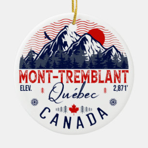 Mont-Tremblant Canada Québec skiing Mountain Julgransprydnad Keramik