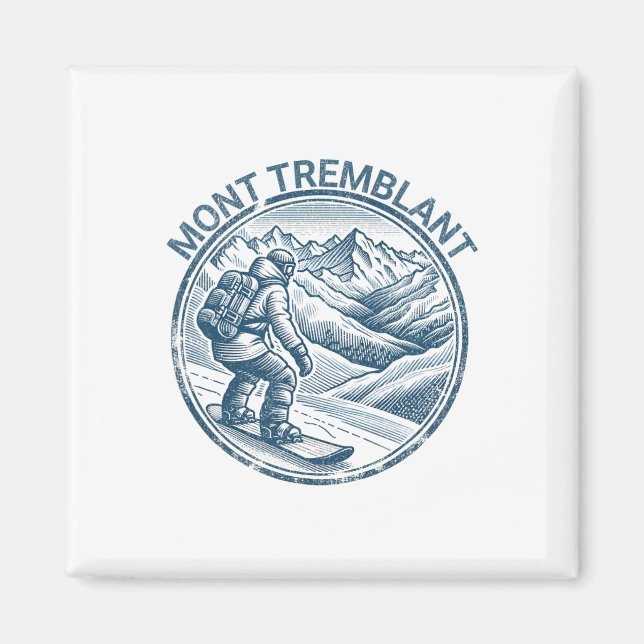 Mont Tremblant Canada Snowboarding Snowboarder Magnet (Framsidan)