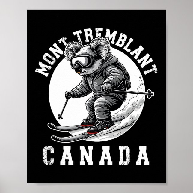 Mont Tremblant Kanada Skidort Quebec Skidning Koa Poster (Framsidan)