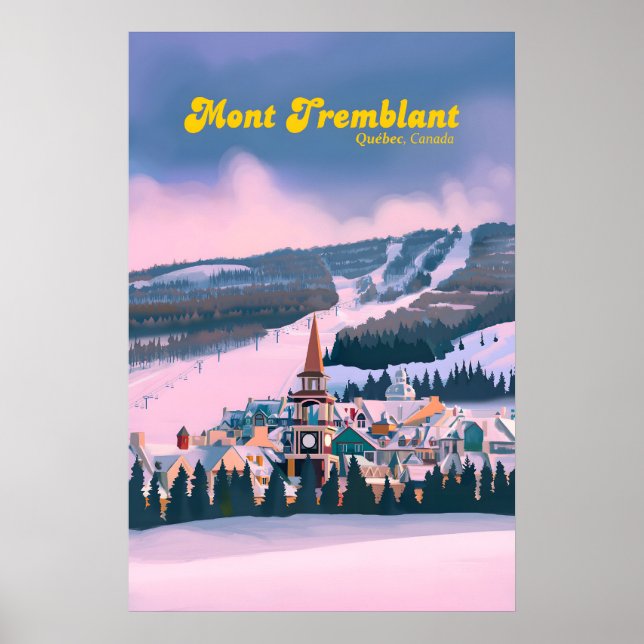 Mont Tremblant Kanada Skidort Resa Affisch (Framsidan)
