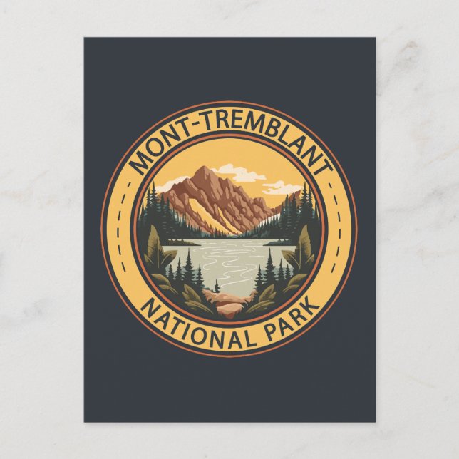 Mont Tremblant National Park Canada Badge Vykort (Framsida)