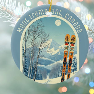 Mont Tremblant Quebec Kanada skidminne Julgransprydnad Keramik