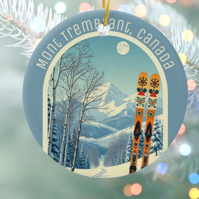 Mont Tremblant Quebec Kanada skidminne  Julgransprydnad Keramik (Skapare uppladdad)
