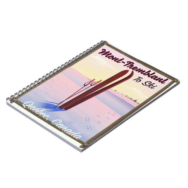 Mont-Tremblant Québec Ski poster. Anteckningsbok Med Spiral (Vänstra Sidan)