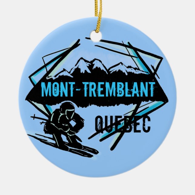 Mont Tremblant Quebec skidar prydnaden Julgransprydnad Keramik (Framsidan)