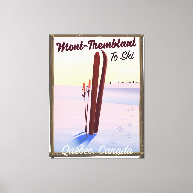 Mont-Tremblant Québec skidposter. Canvastryck (Framsida)