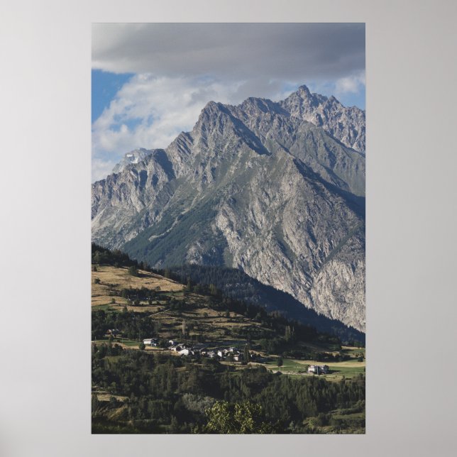 Mont Velan från Buthier, Aosta Valley, Italien Poster (Framsidan)