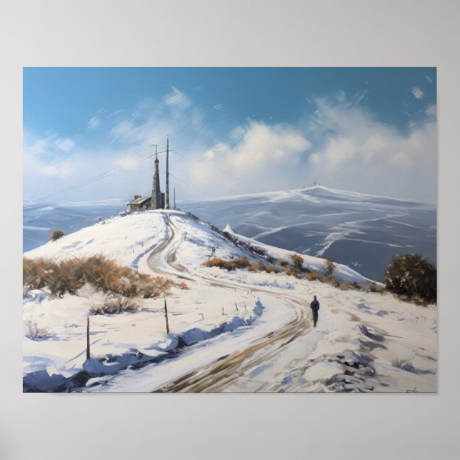 Mont Ventoux Fransk Land Art Print Poster (Framsidan)