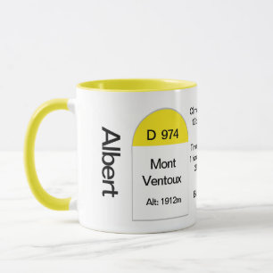 Mont Ventoux, vägmarkör för fransk, motorcykel, kl Mugg