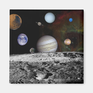 Montage av planen och Jupiters måne Magnet