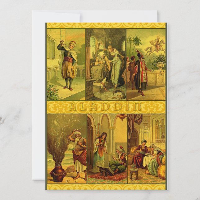 Montage för vintageAladdin jul Inbjudningar (Framsida)