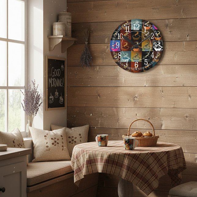 Montage på kaffe kopp rund klocka (Skapare uppladdad)