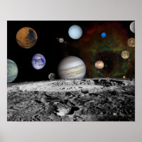 Montage på planeterna och Jupiters måne