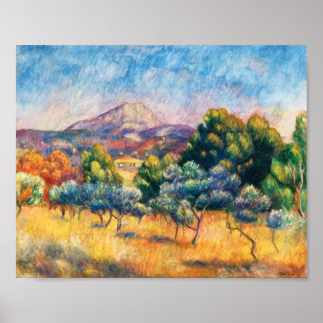 Montagne Sainte-Victoire (Paysage) Renoir Poster (Framsidan)