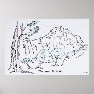 Montagne Sainte-Victoire Södra Frankrike Poster